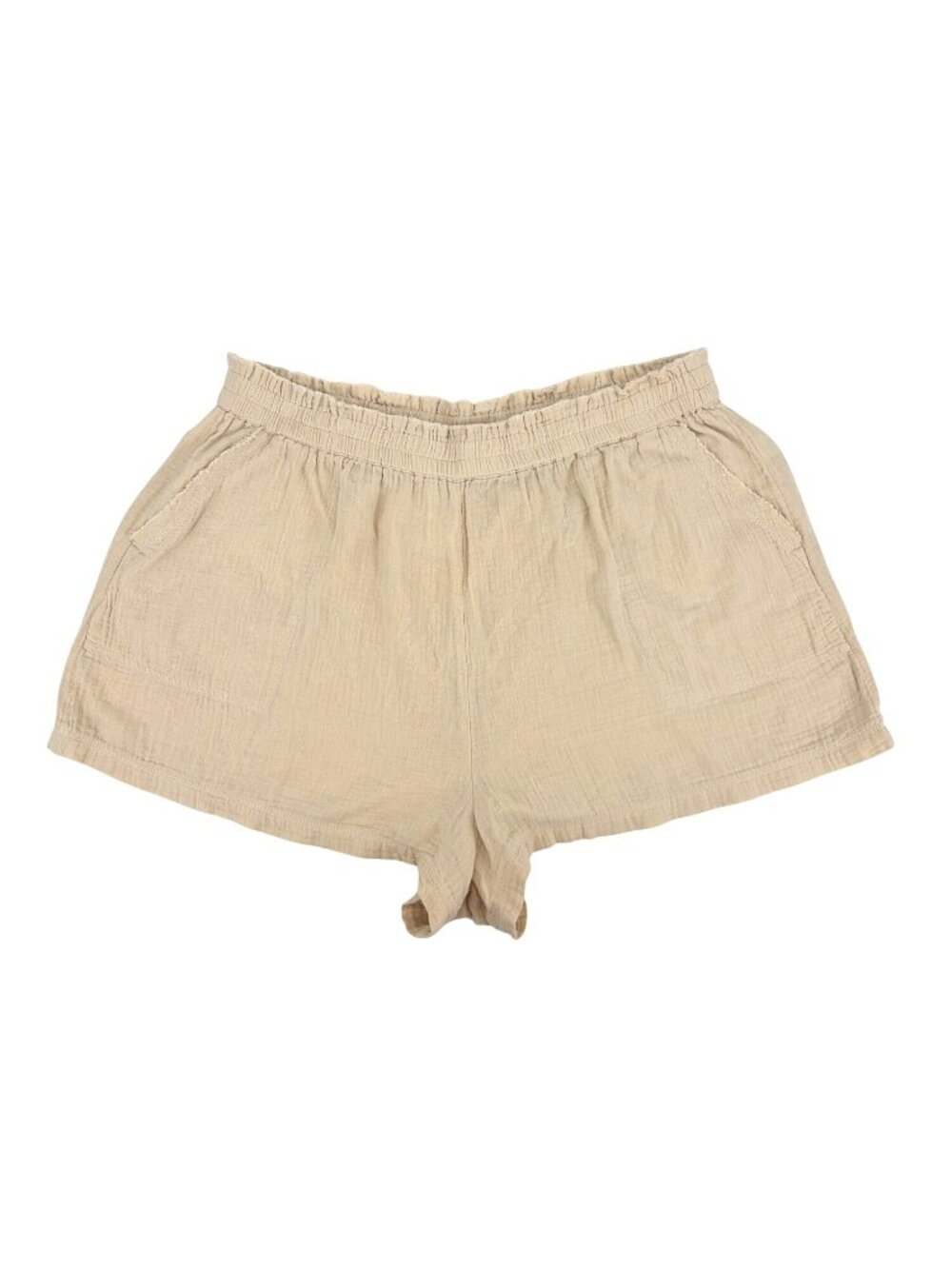NWT Aerie Womens XXL Cotton Shorts Elastic Waist Beige Lounge Sleepwear Casual